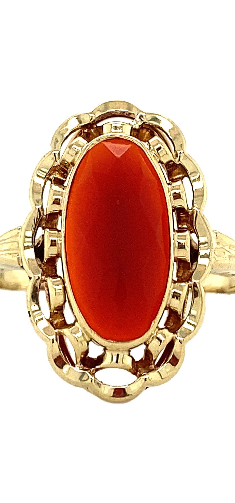Vintage 14K Gold Ring with Carnelian